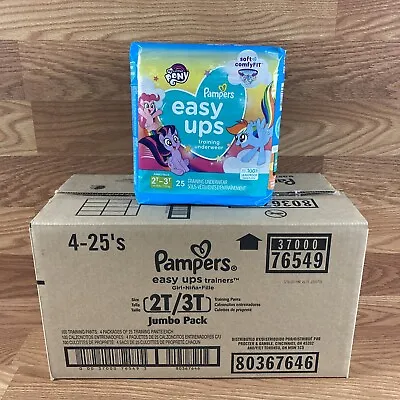 Case Of 4 Packs Of Pampers Easy Ups Training Underwear My Little Pony Size 2T-3T • $42.99