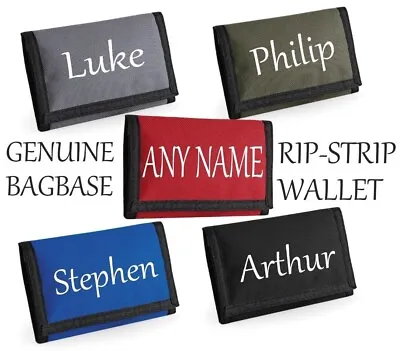 Ripper Wallet Personalised Trifold Boys Girls NameCLEAR ID WINDOW  BAGBASE BG40 • £2