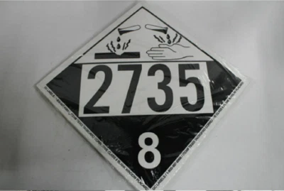 $11.98 • Buy (50-Pk) Blank Window Corrosive Class 8 Laminated Tagboard Placard Sign TB303