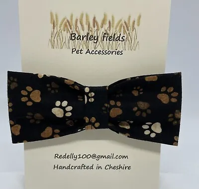 £4.25 • Buy Handmade Traditional Muddy Paw Print 🐾 Bow Tie With Collar Attachment