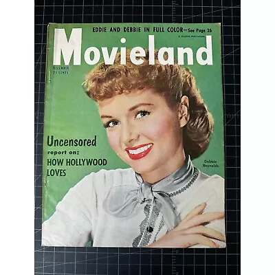 Vintage 1950s Movieland Magazine Cover - Debbie Reynolds • $30