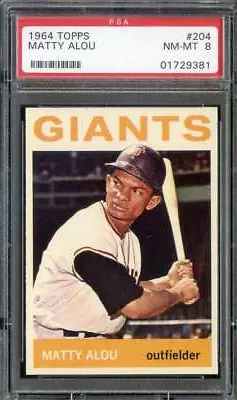 1964 Topps #204 Matty Alou Psa 8 Giants *b64202 • $49