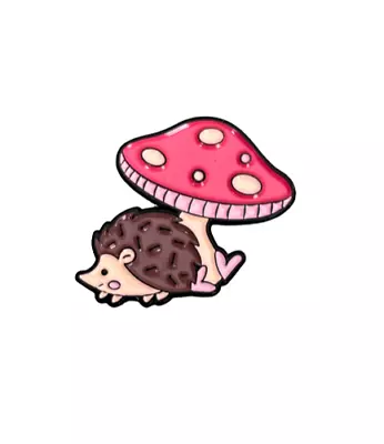 Hedgehog And Mushroom Enamel Pin Lapel Brooch  • $4.99