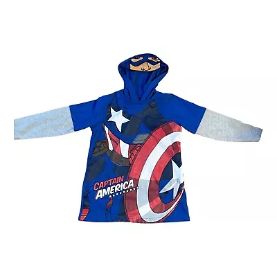 Marvel Captain America Hoodie Youth Large Masked Hood Mask • $10