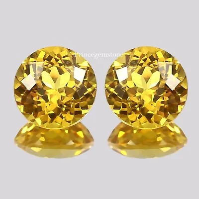 Loose Gemstone Natural Yellow Sapphire Excellent Cut 18 Ct Certified 1 Pair P511 • $14.82