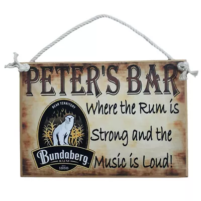 Country Printed Quality Wooden Sign NAMED Rum Bar Personalized Plaque New • $15