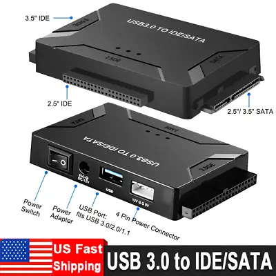 For Ultra Recovery Converter USB 3.0 To SATA/IDE Hard-drive Disk Adapter US Plug • $20.95