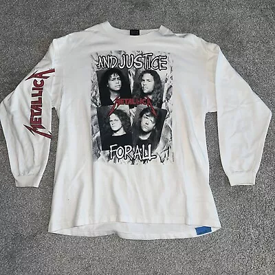 Vtg 80s 1988 Metallica And Justice For All Long Sleeve Acme Tshirt Sz M Rare! • $297.97