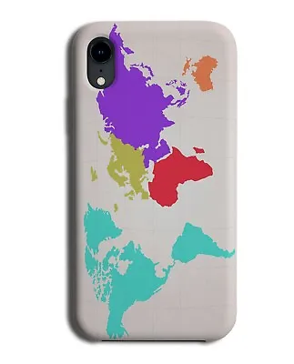 Colourful World Map Phone Case Cover Atlas Shape Countries Continents Earth K085 • £13.95