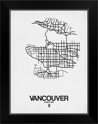 Vancouver Street Map White Black Framed Wall Art Print Map Home Decor • $54.99