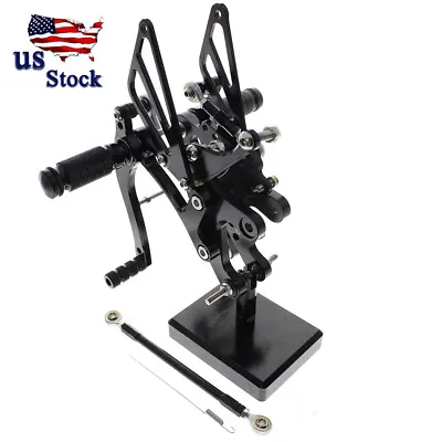 For Yamaha YZF R1 1998-2000 2001 2002 2003 CNC Rearsets Footrests Foot Peg Black • $109.98