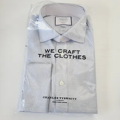 Charles Tyrwhitt Blue 16.5  Classic Fit Shirt Non Iron French Cuff 35  Sleeve • £24.95