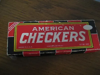 Vintage HALSAM American Checkers Set No 145H Made In USA Original Box • $7.45