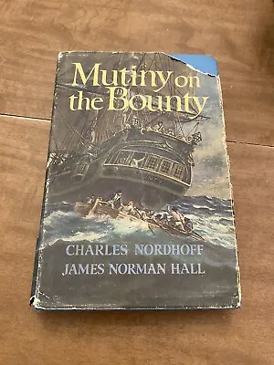 Mutiny On The Bounty Book Club Edition Nordhoff Hall 1960 HBDJ • $8