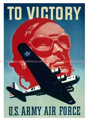  Bedroom Man Cave To Victory Us Army Air Corps Paper Poster • $16.93
