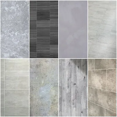 Grey Panels 8mm Tile Effect Panels Marble Bathroom Cladding Shower Wall Premium • £248.34