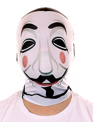 V For Vendetta Anonymous Skin Mask - Halloween Fancy Dress Morph Costume Protest • £2.99