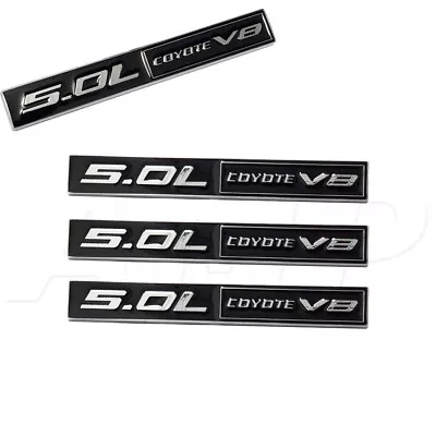 $15.28 • Buy Fits (3pc) Mustang GT 5.0 Emblem F150 FX4 Coyote V8 5.0L Decal Badge Gloss Black