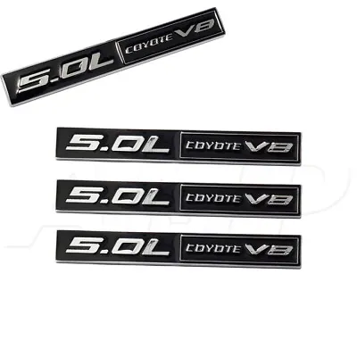 Fits (3pc) Mustang GT 5.0 Emblem F150 FX4 Coyote V8 5.0L Decal Badge Gloss Black • $15.28