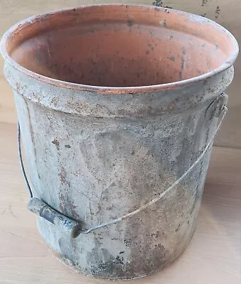 Vtg Standard Can Corp Galvanized Pail Bucket Rustic Farm Planter Wooden Handle • $68.50