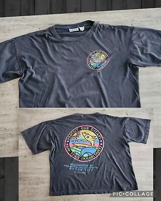Vintage 90s Surf Ocean Shark Nature T-shirt Sz XL Single Stitch Faded Ocean City • $24.99