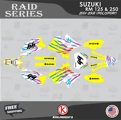 Graphics Kit For SUZUKI RM125 250 2001-08 POLISPORT RESTYLE Raid - MAGENTA • $82.99