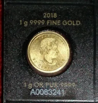 2018 1 Gram .9999 Gold Canadian Maple Leaf Coin In Assay - New/Uncirc. Maplegram • $89.99