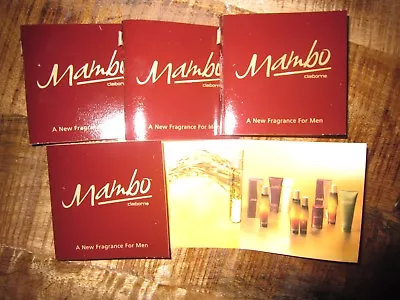 - Liz Claiborne Mambo For Men Cologne  Lot Of 5 Vials On Cards.  NEW  • $7.99