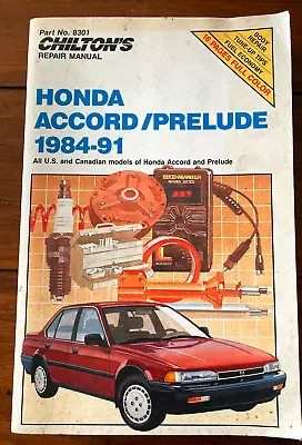 HONDA ACCORD/PRELUDE Chilton's Repair Manual 1984-1991 • $12.95