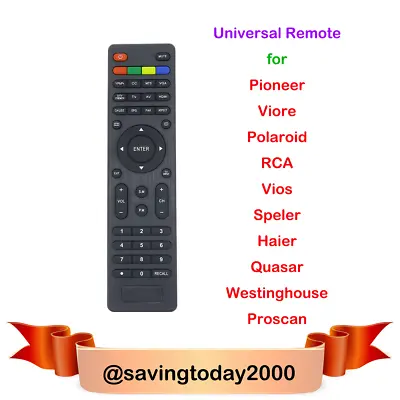 Universal Remote For Pioneer Viore Polaroid RCA Vios Speler Proscan Quasar TV • $8.99