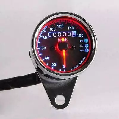 Motorcycle Retro Speedometer Dual Odometer LED For Choppers Bobbers Cafe Racer • $23.99