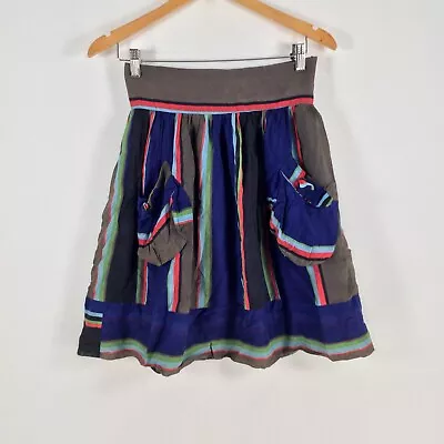 Zimmermann Womens Skirt Size 1 Aus 8 Cotton Silk Multicolour Striped 044826 • $15.96