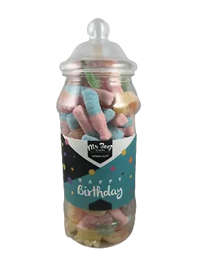Happy Birthday Sweet Gift Jar Fizzy Sweets Mixed Medium Or Large Mr Beez • £14.95