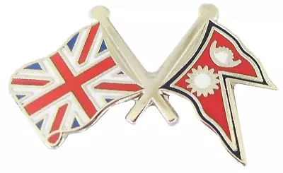 £6.25 • Buy Nepal Flag & United Kingdom Flag Friendship Courtesy Pin Badge