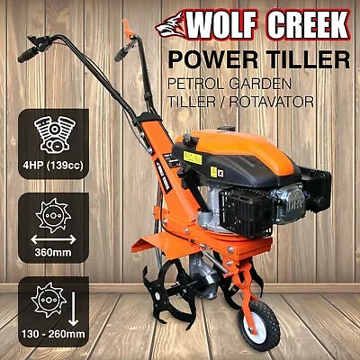 Garden Tiller 4HP Rotavator 139cc Petrol Cultivator 4-Stroke Engine Lawn Soil  • £299.95