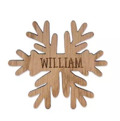 £1.49 • Buy Personalised Snowflake Place Names - Wooden Christmas Table Place Cards Settings