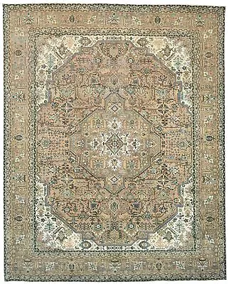 Extra Large Antique Muted Floral 10X12'5 Distressed Vintage Oriental Rug Carpet • $1284