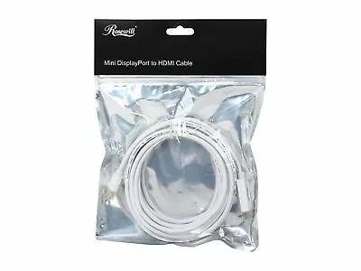 Rosewill 3 Ft White Mini DisplayPort To HDMI 32AWG Cable (RCDC-14030) Male-male • $9.99