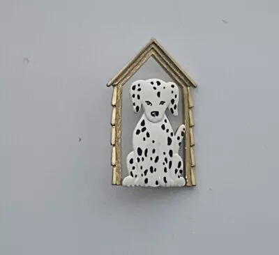 SOOO Cute JJ Signed Vintage 80's Dalmation Enamel Dog Brooch  241o6 • $4