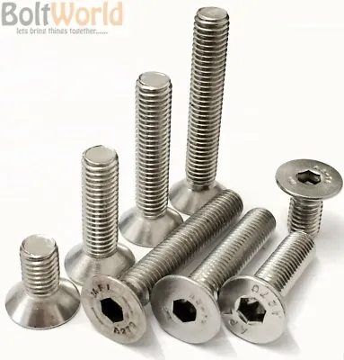 M3 (3mm Thread) A2 STAINLESS STEEL COUNTERSUNK CSK SOCKET CAP ALLEN BOLTS SCREWS • £4.07