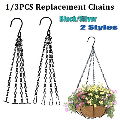 3/6PC 4 Strand Basket Replacement Chains Replacement Plant Hangers Hanging Chain • £7.98