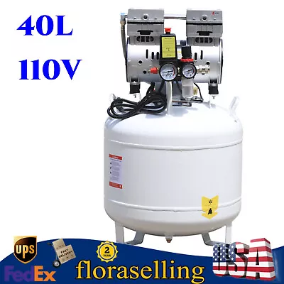 40L Portable  Dental Air Compressor Oil Free Silent Air Pump 110V • $304