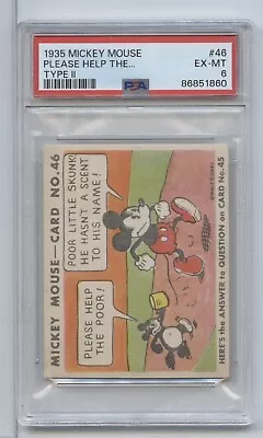 1935 Mickey Mouse #46 Please Help The Poor  Type 11 PSA 6 • $61