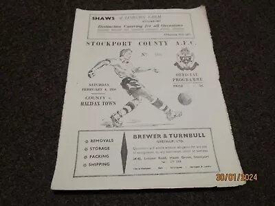 STOCKPORT COUNTY  V  HALIFAX TOWN  1955/6  FEBRUARY 4th • £6.99