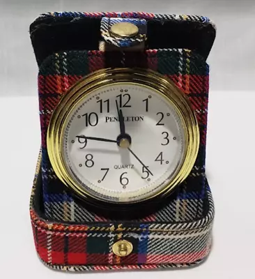 Vintage Pendelton Travel Alarm Clock Plaid Case Nice Working Clock • $19.99