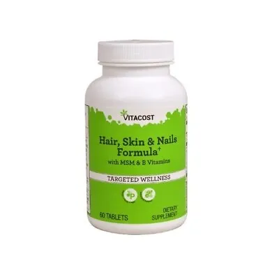 Vitacost Hair Skin & Nails - MSM & B Vitamins - 60 Tablets 9/2024 • $11.99