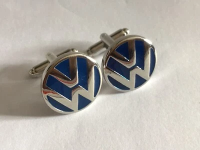 £8.99 • Buy VW Blue Enamel Silver Tone Cufflinks