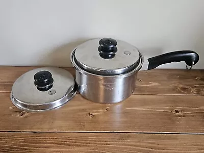 SALADMASTER T304S 3 Quart Stainless Steel Saucepan Pan Sauce Pot Vapo Lid X2 • $50