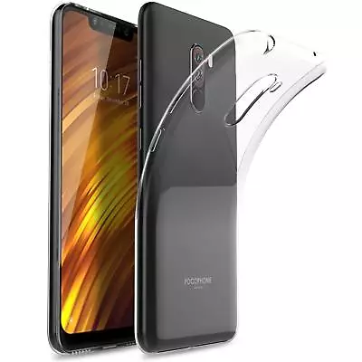 $9.60 • Buy For Xiaomi Pocophone F1 Case Clear Slim Gel Cover And Glass Screen Protector