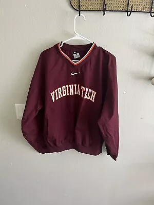 Vintage Y2k Nike Center Swoosh Coach Pullover Virginia Tech Men's Size Medium • $50